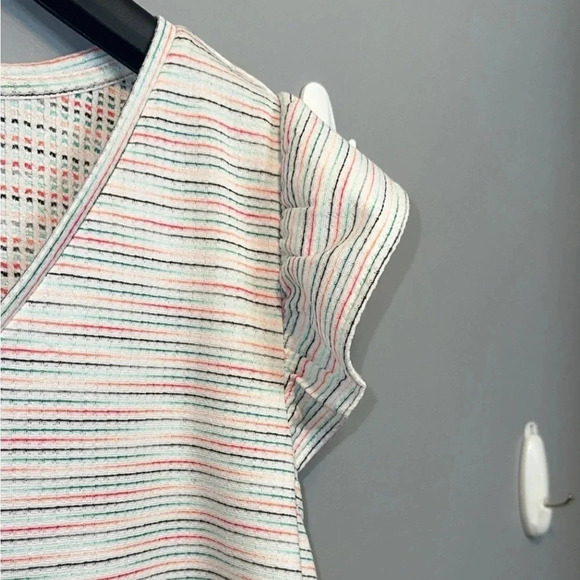 NWT LOFT Dress ~ Loft Petite Ruffle Sleeve V-Neck Swing Dress Medium - Picture 6 of 11